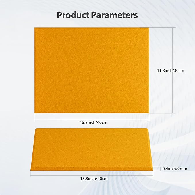 12 Pack Acoustic Panels Self Adhesive Sound Proof Foam, High Density Sound Acoustic Panel, 16X12X0.4 Inch 4:3 Rectangle Panels in Home, Office, Reccording Room, Studio,and more(Orange) - Image 6