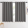 NICETOWN Short Blackout Grey Curtain for Bedroom - Thermal Insulated Solid Grommet Room Darkening Wide Window Treatment Sound Reducing for Kids Room (1 Panel, W66 x L54) by NICETOWN