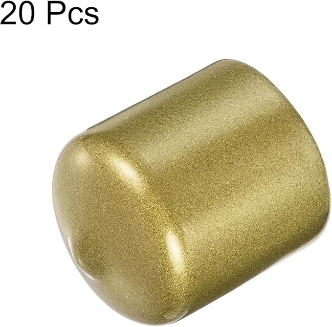 uxcell 20pcs Rubber End Caps 29mm ID Vinyl Round Tube Bolt Cap Cover Thread Protectors Gold - Image 2