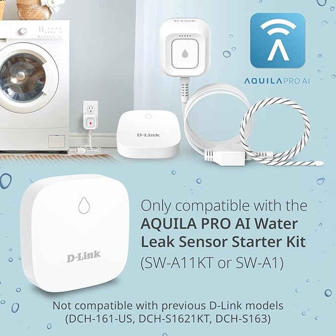 D-Link Add-on Remote Battery-Powered Water Leak Sensing Pod, Long-Range, Compatible Only with SW-A11KT, Single and Multi-Pack (SW-A2) - Image 4