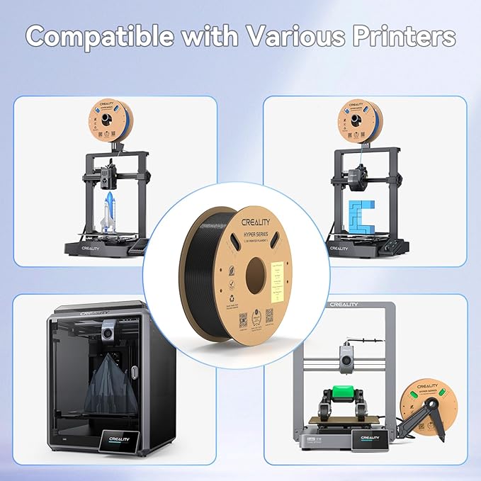 Official Creality Hyper PETG Filament Clear Black, 3D Printer Filament PETG, High Speed 600mm/s, 1kg(2.2lbs)/Spool 1.75mm, Dimensional Accuracy ± 0.05 mm - Image 8