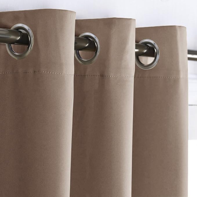 NICETOWN Vertical Blinds for Sling Door, Grommet Top Blackout Window Curtains, Privacy Blinds for Patio, Wide Curtains(1 Piece, Cappuccino, 70" W x 72" L) - Image 2