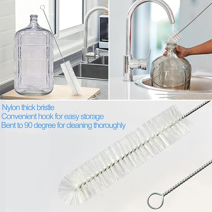 2 Pack 28inch Carboy Brush Carboy Cleaning Brush Carboy Bottle Brush Carboy Brushes for Cleaning Nylon 5 Gallon Carboy Brush for 3 5 6 6.5 Gallon Glass Carboys Corny Kegs Wine Making Home Brewing - Image 4