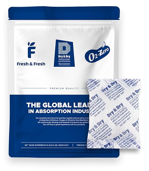 Dry & Dry 50 Gram [30 Packets] Silica Gel Packets Desiccants, Silica Packets - Rechargeable Silica Gel Packs, Desiccants Packets, Silica Gel by DryDry