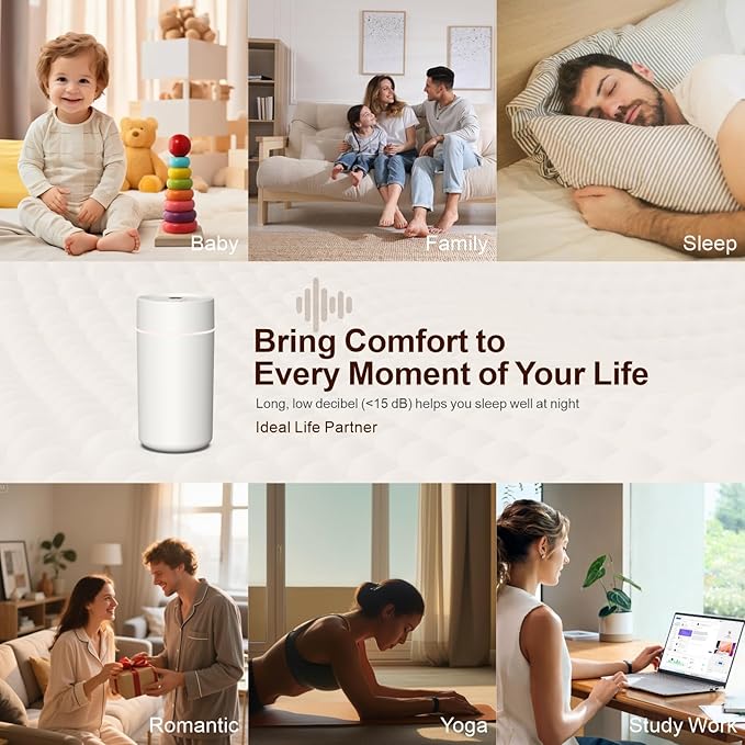 Car Star Projection Humidifier with 360ml Tank, Portable USB Powered Cool Mist Diffuser, Humidifier with Adjustable Starry Sky Lights for Car Ceiling, Bedroom, Desk, Office - Image 7