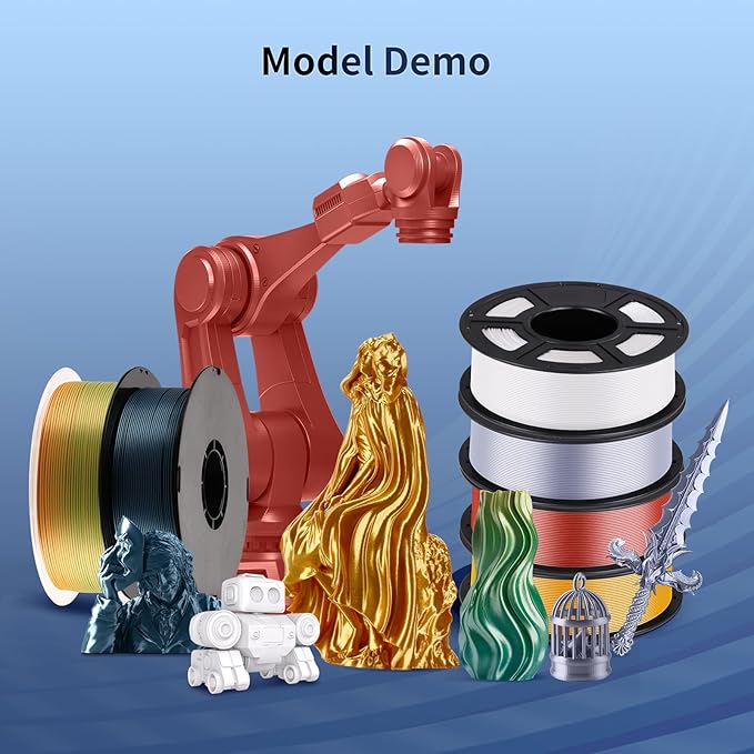 ANYCUBIC Silk Filament, Clog-Free Shiny 3D Printing PLA Filament 1.75mm Dimensional Accuracy +/- 0.03mm, 1KG Spool (2.2 lbs), Silk White - Image 6