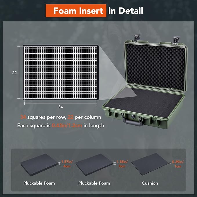 Lykus HC-4410 Waterproof Hard Case with Customizable Foam Insert, Interior Size 17.32x11.42x4.72 in, Suitable for up to 16" laptop,Starlink Mini,keyboard,drill,audio mixer,mic,flashlight,and more - Image 6