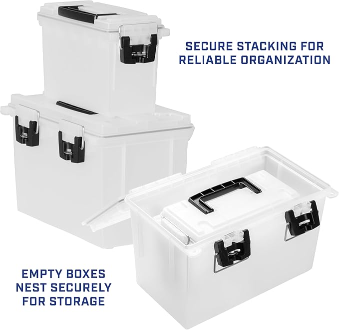 Sheffield 12722 Storage Bins With Lids, 2-Pack Stackable Storage Bins, Made in USA, Lockable and Water-Resistant Containers with Lids, Plastic Containers for Home, Classroom, and Dorm - Image 7
