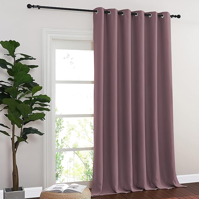 NICETOWN Blackout Room Divider Curtains for Sliding Glass Doors 102 Inches Long 1 Panel, Extra Wide Curtains for Doorway Patio Bedroom Living Room (Dry Rose, 80Wx102L, 1 Panel) - Image 8