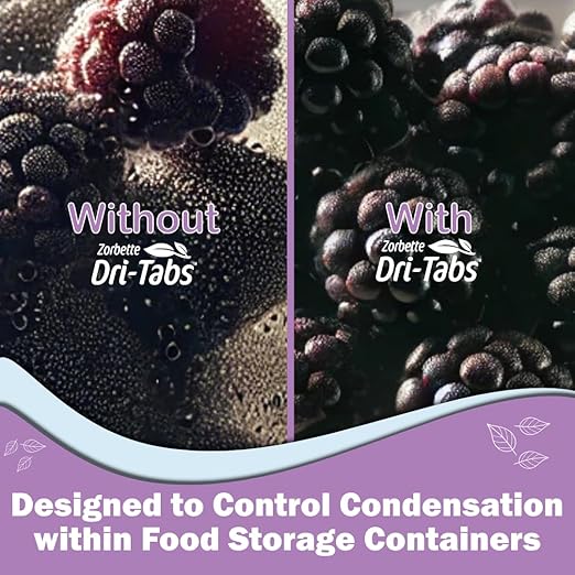Dri-Tabs | Food-Safe Moisture Absorbers – Keep Fruits, Veggies, Snacks, Bread & More Fresher, Longer! Eco-Friendly, Plant Based Desiccant That Replaces Silica Gel Packets - 75pk (Magenta) - Image 3
