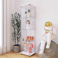 Yoluckea 4 Shelves Glass Display Cabinet with Door,Floor Standing Clear Glass Curio Cabinet Collection Display Case for Living Room Bedroom 64”x17”x14.5” White by Yoluckea
