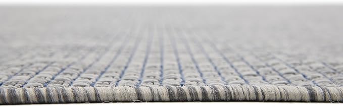 Unique Loom Outdoor Solid Collection Area Rug (8' x 11' 4" Rectangle Light Gray/Ivory) - Image 10