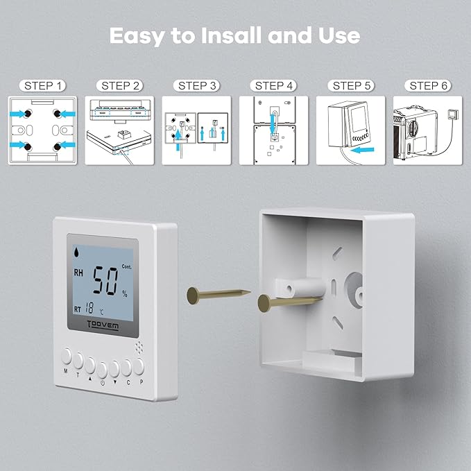 BaseAire Dehumidifier Remote Controller for Digital Humidity, Temperature, Adapt The Humidity Level, Suitable for Dehumidifier Airwerx 35P, 55, 65X, 55S WiFi, 65XS WiFi, 90, 90X, 100X, 120X,White - Image 5