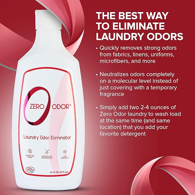 Zero Odor – Laundry Odor Eliminator - Permanently Eliminate laundry Odor – Patented Molecular Technology Best For Clothes, Towels & Linens, Shoes, Bags, Etc. - rinse and refresh Again, 16oz - Image 7