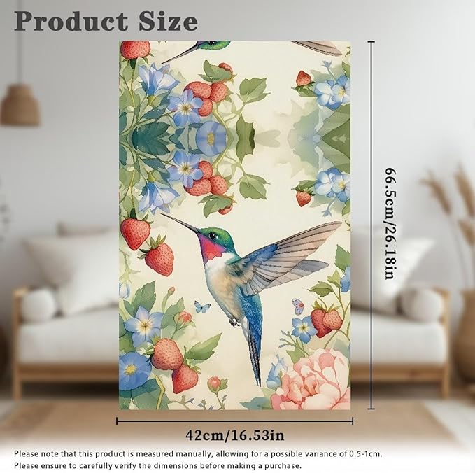 Hummingbird Strawberry Recline Chair Headrest Cover Lightweight Headrest Protector for Sofa Couch Loveseat Furniture Headrest Protector 26.18 * 16.53 inches (10 Twist pins) Easy to Install - Image 7