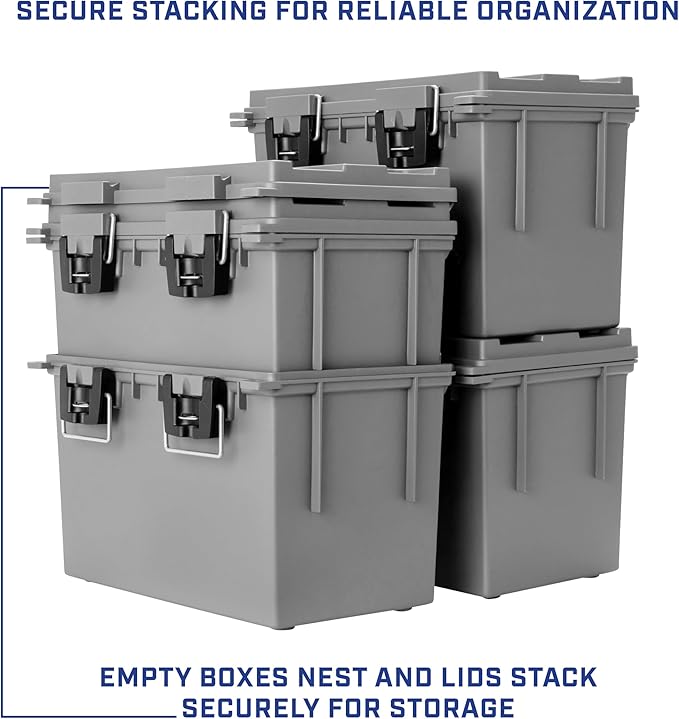 Sheffield 12766 XL Storage Bins With Lids, 4-Pack Stackable Storage Bins, Made in USA, Lockable and Water-Resistant Containers with Lids, Plastic Containers for Home, Classroom, and Dorm - Image 8