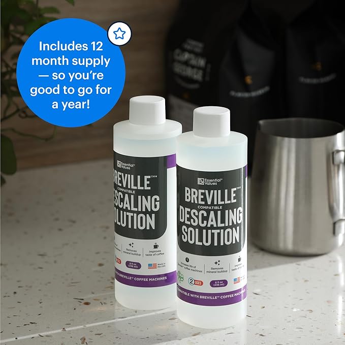 Essential Values Descaling Solution Compatible with Breville - Coffee Pot Cleaner - Descaler Specially Formulated for Breville Coffee Machines - 12 Month Supply, 2-Pack - Image 6