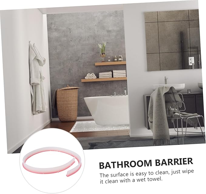 NUOBESTY 1pc Bendable Water Retaining Strip for Bathroom Flexible Wet Dry Separation Strip for Shower Toilet and Sink Areas Easy to Install Practical - Image 9