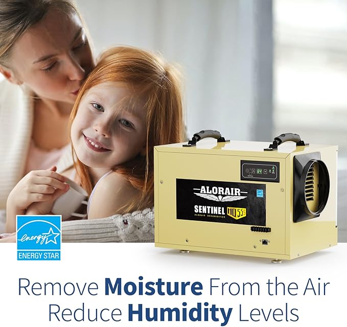 ALORAIR 120 PPD Commercial Dehumidifier, with Drain Hose for Crawl Spaces, Basements, Industry Water Damage Unit, cETL Listed, Compact, Auto Defrost Crawlspaces Dehumidifiers, Gold - Image 2