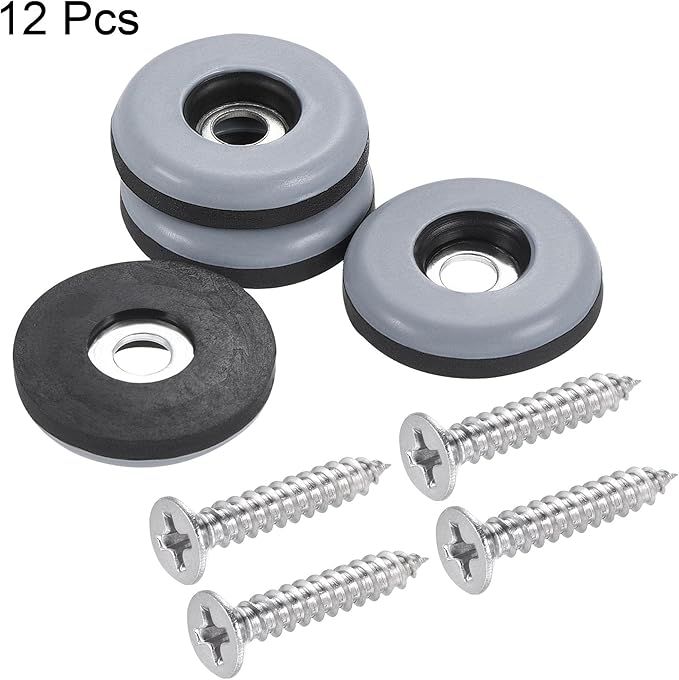 uxcell 25mm Furniture Feet Slider Glides Screw-in Chair Leg Protector Pads PTFE 12pcs - Image 3