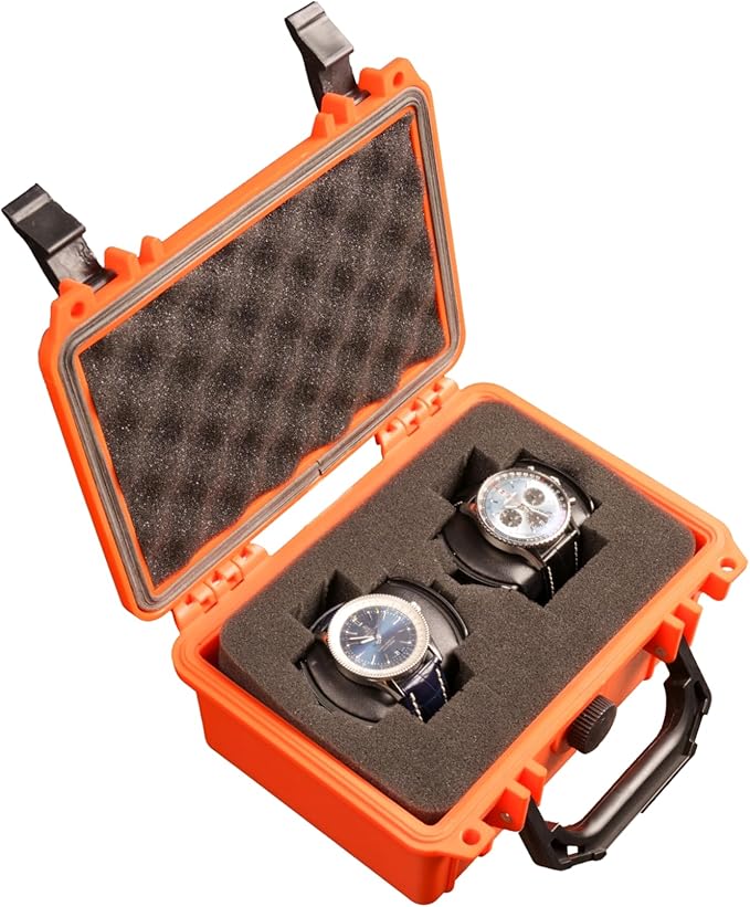 MEIJIA Portable All Weather IP67 Waterproof Protective Case, Hard Case,Camera Case With Customizable Foam,Fit Use of Drones, Cameras,Equipments, 8.12”x6.56”x 3.56” (Orange) - Image 5