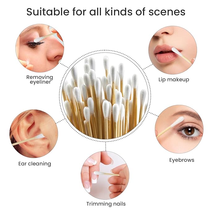 200PCS 6" Long Cotton Swabs with Bamboo Sticks - Lint Free, Highly Absorbent Cleaning Cotton Tipped Applicators - Image 4