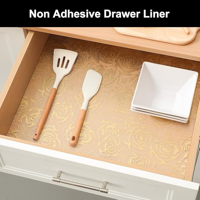 Cooyes Shelf Liner – Premium Non-Adhesive Cabinet & Drawer Liner for Kitchen – Waterproof Shelf Paper with Modern Pattern – Durable EVA Cabinet Mat – Easy to Cut （17.5" W x 197" L） - Image 4