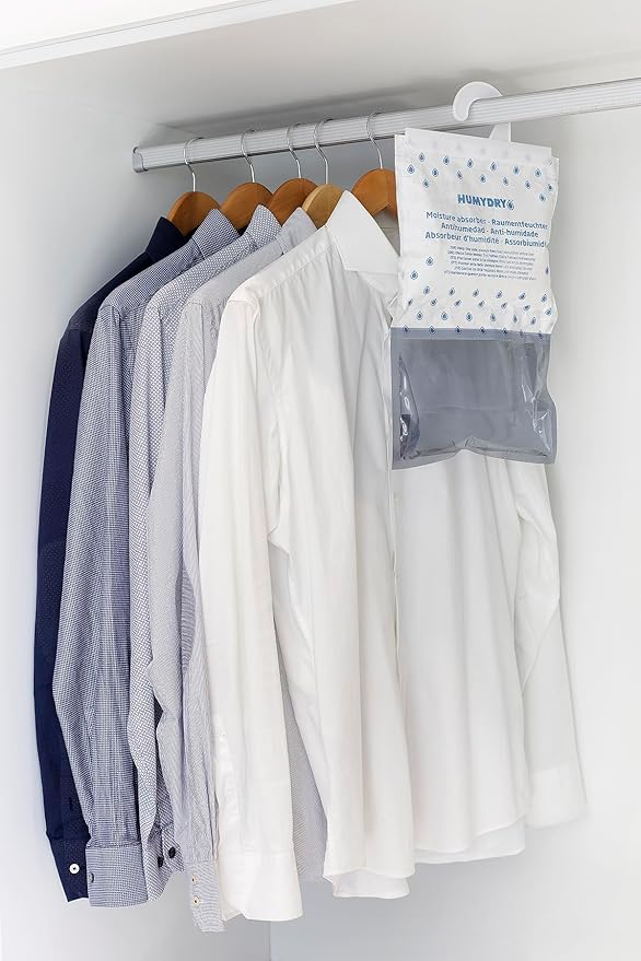 HUMYDRY Hanging Moisture Absorber for Closets, Pack of 6 Unscented 15.9 Oz Dehumidifier Bags, Non Electric Humidity Absorbers for Wardrobes Clothes Storage Areas and Small Enclosed Spaces - Image 9