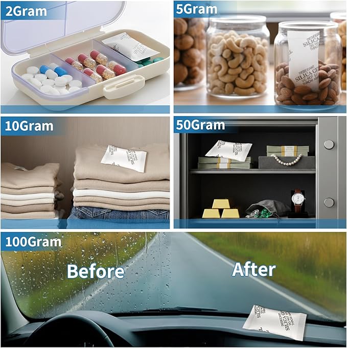 MakMeFre 30Gram(30Packets) Food Grade Moisture Absorbers Silica Gel Packs Desiccant for Moisture Storage Control - Image 3