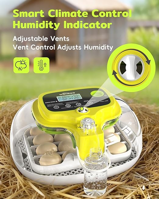 Incubators for Hatching Eggs, 2026 Upgraded 16 Eggs Incubator with Automatic Turner, Digital Temperature Control & Humidity Display and Led Candler, Poultry Hatcher for Chicken, Duck, Quail, Birds - Image 2