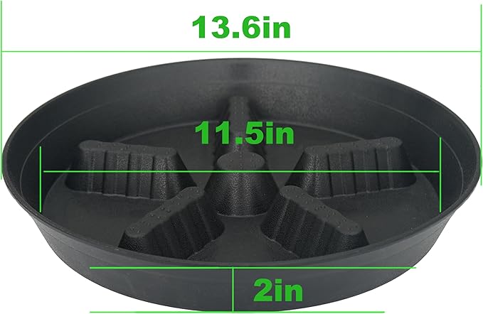 4 Pack Plant Saucer 14 inch, Plastic Plant Saucers for Indoors, Raised Middle Plant Trays for Pots, Water Tray for Plants, Plant Stand Water Catcher Tray, Pot Saucers for Plants - Image 2