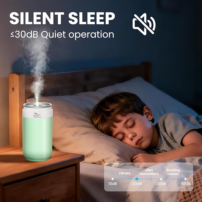 Humidifiers, Humidifier for Bedroom, Can Air Humidifier, Humidifiers for Home and Plants, USB Powered And Battery Powered Portable for Home Office Car Outdoor, 2 Mist Modes, Night Light, Auto-Off - Image 4