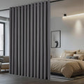 NICETOWN Floor to Ceiling Curtains, Room Divider Curtain Screen Partitions, Vertical Blind for Sling Door, Blackout Window Curtains Privacy Blinds for Patio (Grey, 1 PC, 9ft Tall x 12.5ft Wide) by NICETOWN