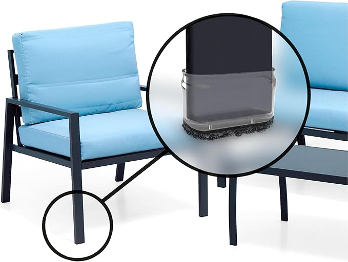 Slipstick GorillaOutdoor Berber Furniture Feet Pads with Clear Sleeve Sock (16 Pack) Weatherproof Outdoor Furniture Sliders for Large Rectangular Legs - Image 6