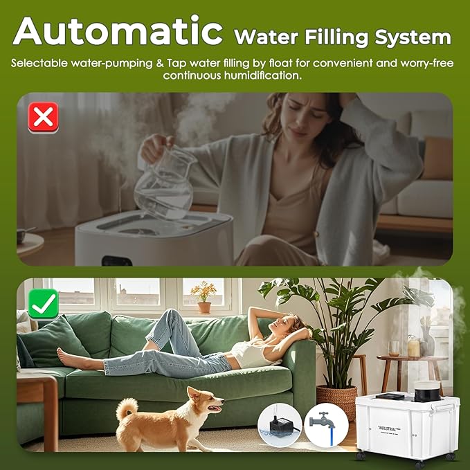 Mxmoonant 20kg/H Ultrasonic Mist Maker DIY Humidifier Kit, Adjustable Mist Volume | Automatic Water Filling | Humidity Controller Cool Mist Humidifier for Mushroom Growing, Greenhouses 110V - Image 4