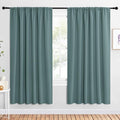 NICETOWN 2 Panels Blackout Curtains, Rod Pocket Window Curtains Room Darkning Drapes for Bedroom/Living Room, Thermal Insulated Solid Draperies for Home Office/Study, 62 by 72-Inch, Greyish Blue by NICETOWN
