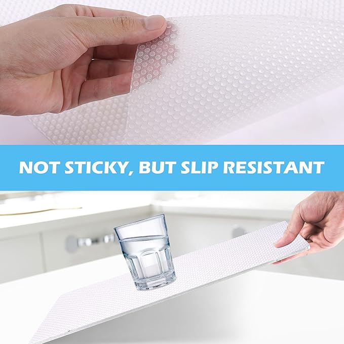 Drawer Liners, Waterproof Shelf Liner, Anti-Slip Non-Adhesive BPA Free Kitchen Cupboard Cabinet Liner Refridge Fridge Mats Sink Protector Strong Durable for Home (Clear/19.7in x 20Ft) - Image 3