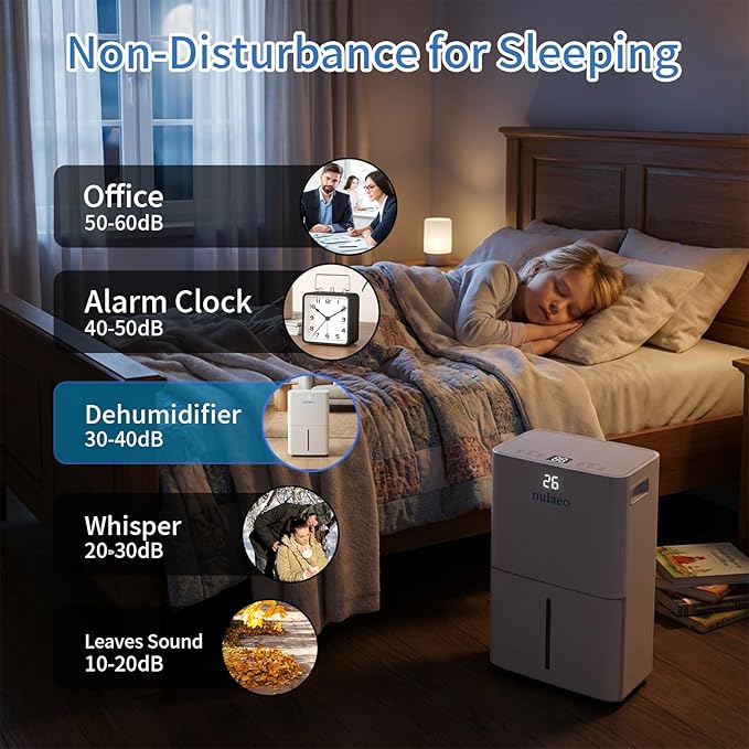 3600 Sq. Ft Dehumidifier for Basement - 36 Pints Dehumidifier Built-in Compressor, 3 Modes Smart Humidity Control, Auto Defrost and 24H Timer & 67 OZ Water Tank, Portable for Bedroom & RV - Image 8