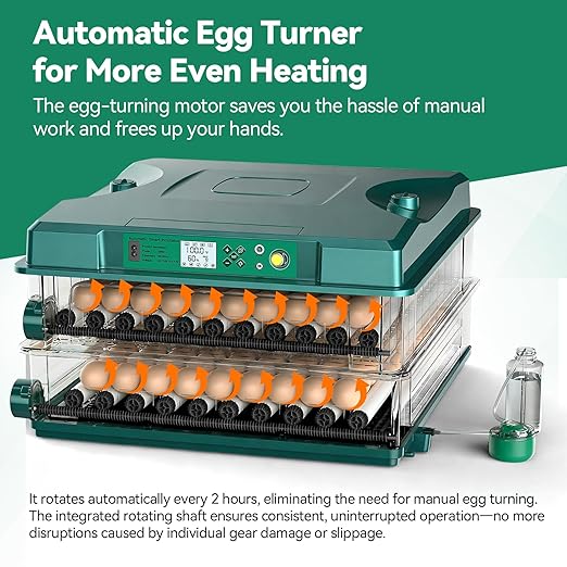 Incubators for Hatching 196 Eggs with Automatic Egg Turning,Temperature & Humidity Control- Automatic Water Pump, 5 Automatic Incubation Modes, for Chicken, Duck, Goose, Pigeon, Quail, Parrot Eggs - Image 8