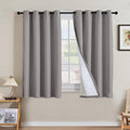 H.VERSAILTEX Linen Curtains 100% Blackout Curtains for Bedroom 54 inch Long Full Light Blocking Nature Linen Blended Window Curtains for Living Room Nickel Grommet (2 Panels, Heathered Dove) by HVERSAILTEX