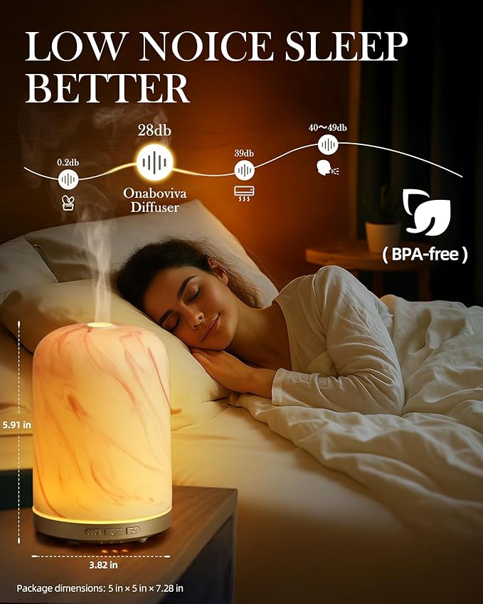 Essential Oil Diffuser – 2.4MHz Ultrasonic Aromatherapy Diffuser, Health Night Light, Timer & Auto Shut-Off, BPA-Free, 120ml Oil Diffuser for Home, Office, Spa, Yoga, Hotel - Image 3