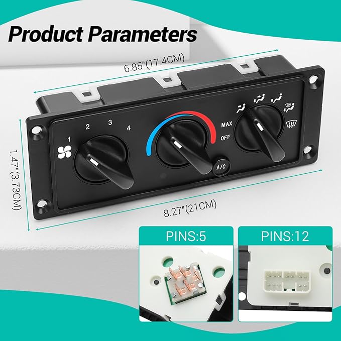3518702C93 AC Climate Control Module Compatible with 2000-2017 International 5500i 5600i 5900i 9100 9200 9400 9900/2011-2020 CAT CT660/2017-2021 International HX515 HX520 HX615 HX620 HVAC Panel Unit - Image 2