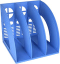 SAYEEC Magazine File Holder Desk Binder Holder Plastic File Sorter Folder Organizer Stand Book Shelf Dividers Vertical Filling Storage Rack Desktop Bookshelf Display Box for Office School Home (Blue) by SAYEEC