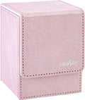 Magic Card Deck Box for MTG Single Deck Card Box fits 100+ TCG Sleeved Cards Tyvek® Paper Card Box Top Loading Card Boxes Magic Gift for MTG TCG CCG (Vertical,Pink) by Sanseking