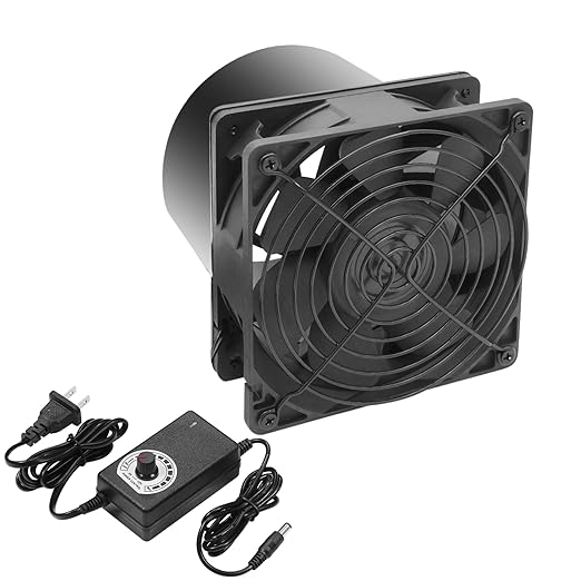 5in Air Exhaust Fan Fume Extractor, 6000RPM 210CFM DC12V Ventilation Fan w/Controller for 3D Printer, 3D Laser, Grow Tent, DIY by HoseVary