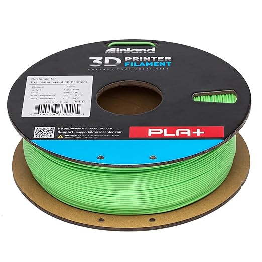 INLAND Micro Center PLA+ 3D Printing Filament 1.75mm - PLA Pro Dimensional Accuracy +/- 0.03 mm - 1 kg Cardboard Spool (2.2 lbs) (1 Pack Neon Green, 1.75mm) - Image 6