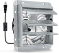 10 Inch Shutter Exhaust Fan, Wall Mount Attic Fan with Power Cord for Greenhouses, Sheds, Garages, Chicken Coops, Barns Ventilation, 820 CFM by Hipoilk