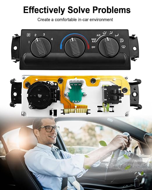 Heater AC Climate Control Module Fit for Chevy Blazer S10 GMC Sonoma Oldsmobile Bravada 1999-2005, HVAC Temperature Control Panel Replace 16250545 15098964 09351325, Without Rear Windshield Heating - Image 6