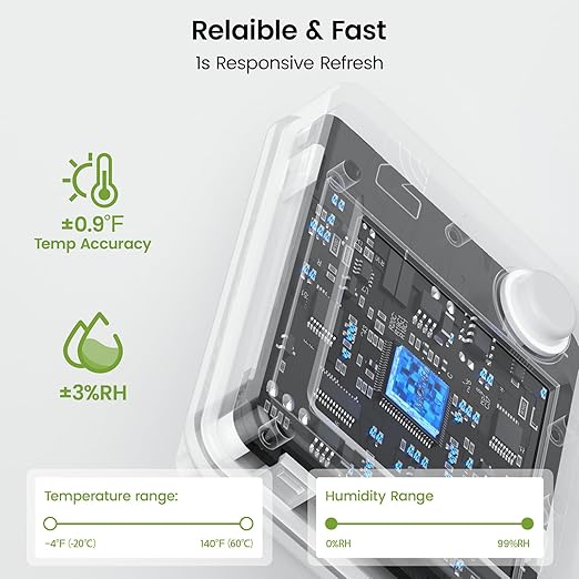 MOCREO WiFi Reptile Hygrometer Indoor Thermometer, Smart Humidity and Temperature Sensor, Remote Monitor with App Push Notification, Email Alerts, 2-Year Data Export, for Greenhouse Incubator - Image 5