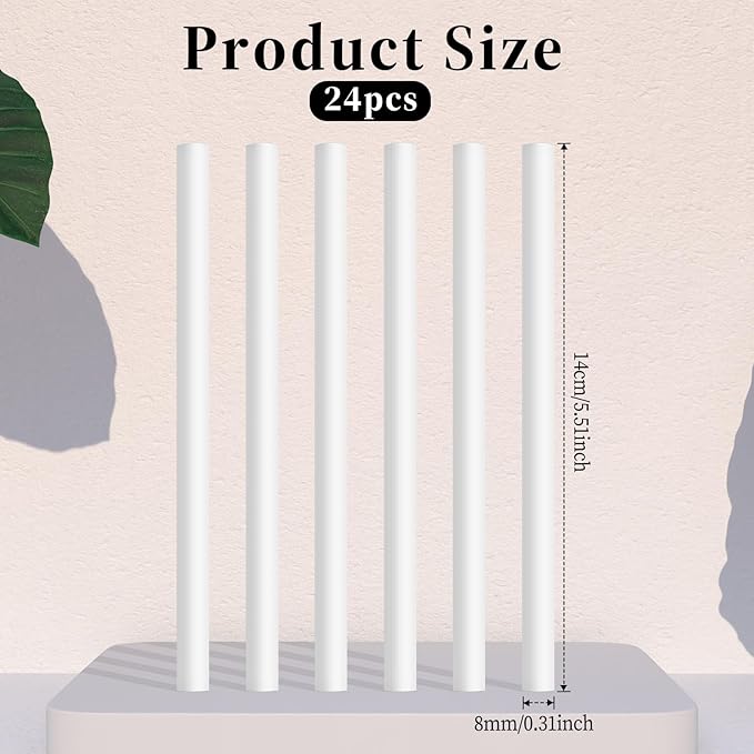 24 Pcs Humidifier Wicks Sticks Diffuser Wicks Replacement Cotton Refill Stick 5.35 X 0.3 Inch Humidifiers Filter Refill Sticks for Portable Cool Mist Mini Humidifier - Image 2